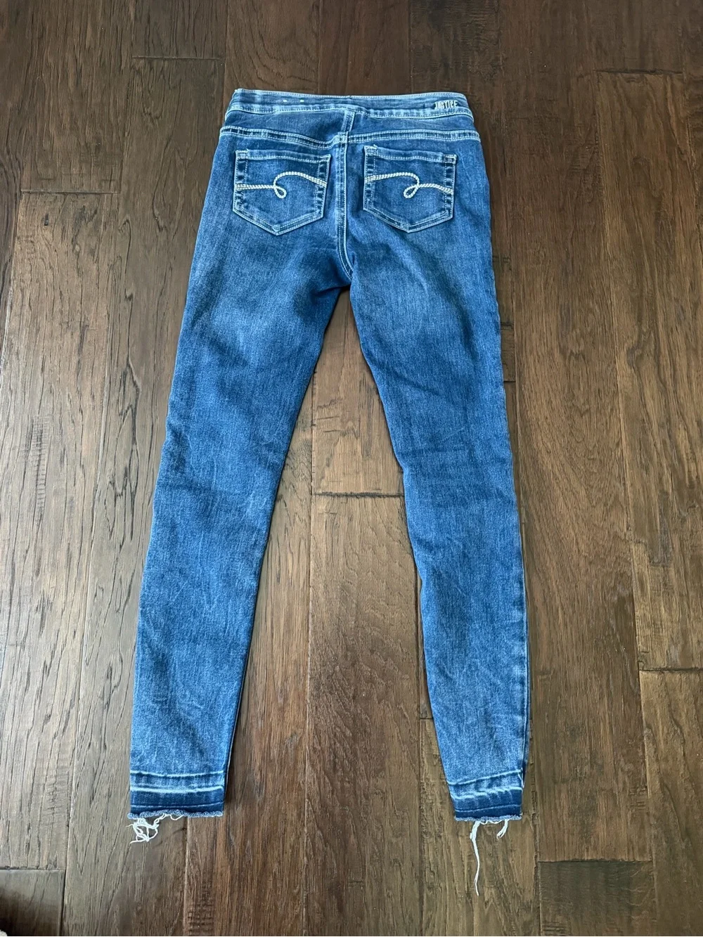 Justice Girls Blue Distressed Skinny Jeans